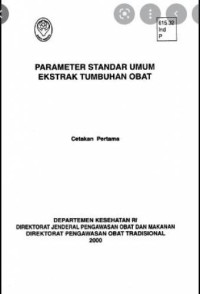 Parameter Standar Umum Ekstrak Tumbuhan Obat