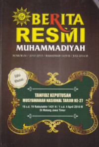 Berita Resmi  muhammadiyah: Tanfidz Keputusan Musyawarah Nasional Tarj9ih Ke-27