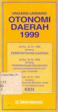 Image of Undang-Undang OTONOMI DAERAH 1999