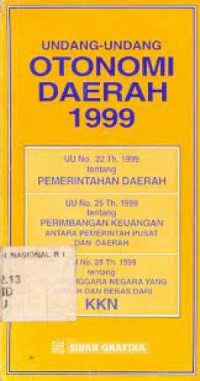 Undang-Undang OTONOMI DAERAH 1999